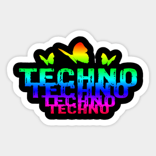 Techno Fading EDM Music Festival Sticker